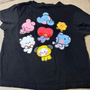 BT21 cropped black tee XS